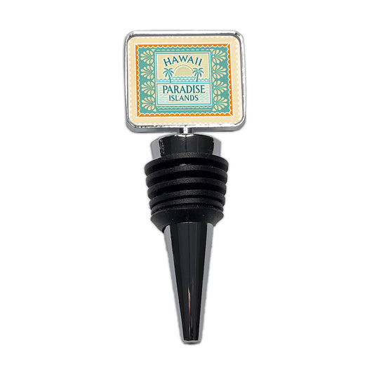 Hawaii State Paradise Islands Travel Vacation Stamp Wine Bottle Stopper