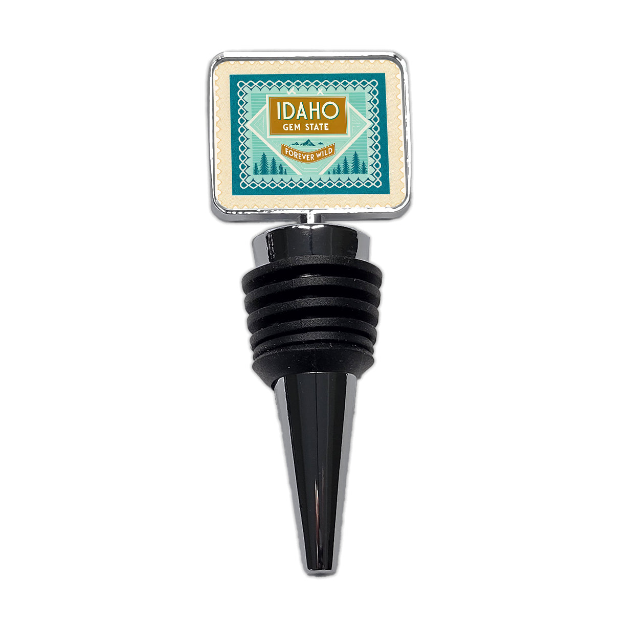 Idaho ID Gem State Forever Wild Travel Vacation Stamp Wine Bottle Stopper
