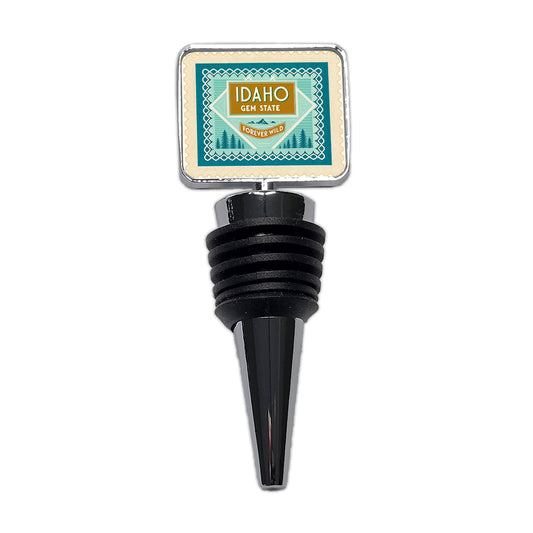 Idaho ID Gem State Forever Wild Travel Vacation Stamp Wine Bottle Stopper