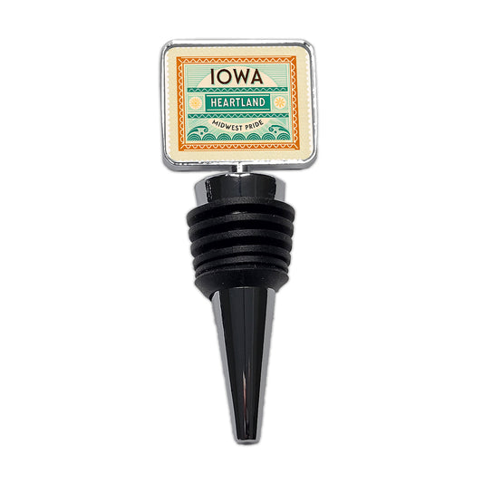 Iowa IA Heartland State Travel Vacation Stamp Wine Bottle Stopper