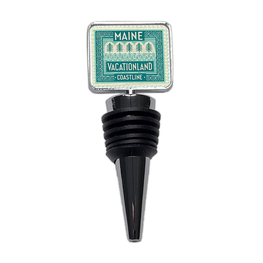 Maine ME Vacationland Coastline State Travel Vacation Stamp Wine Bottle Stopper