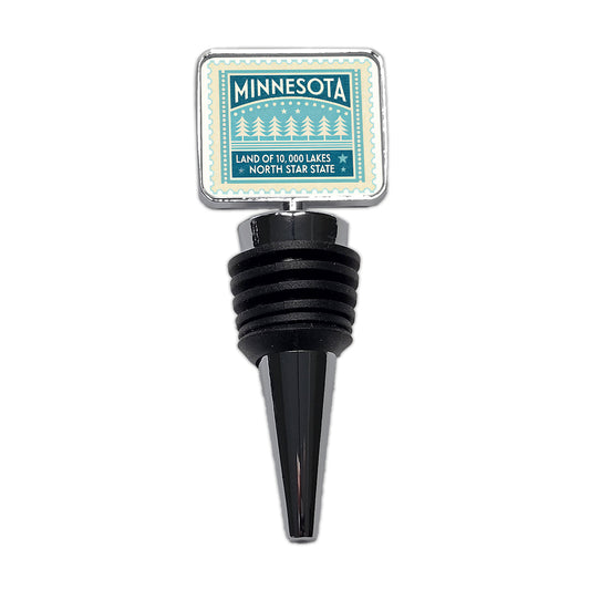 Minnesota MN Land of 10000 Lakes State Travel Vacation Stamp Wine Bottle Stopper