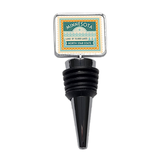 Minnesota MN North Star State Travel Vacation Stamp Wine Bottle Stopper