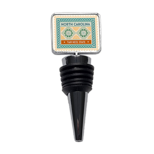 North Carolina NC Tar Heel State Travel Vacation Stamp Wine Bottle Stopper