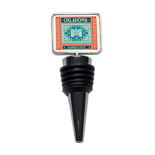 Oklahoma OK Sooner State Travel Vacation Stamp Wine Bottle Stopper