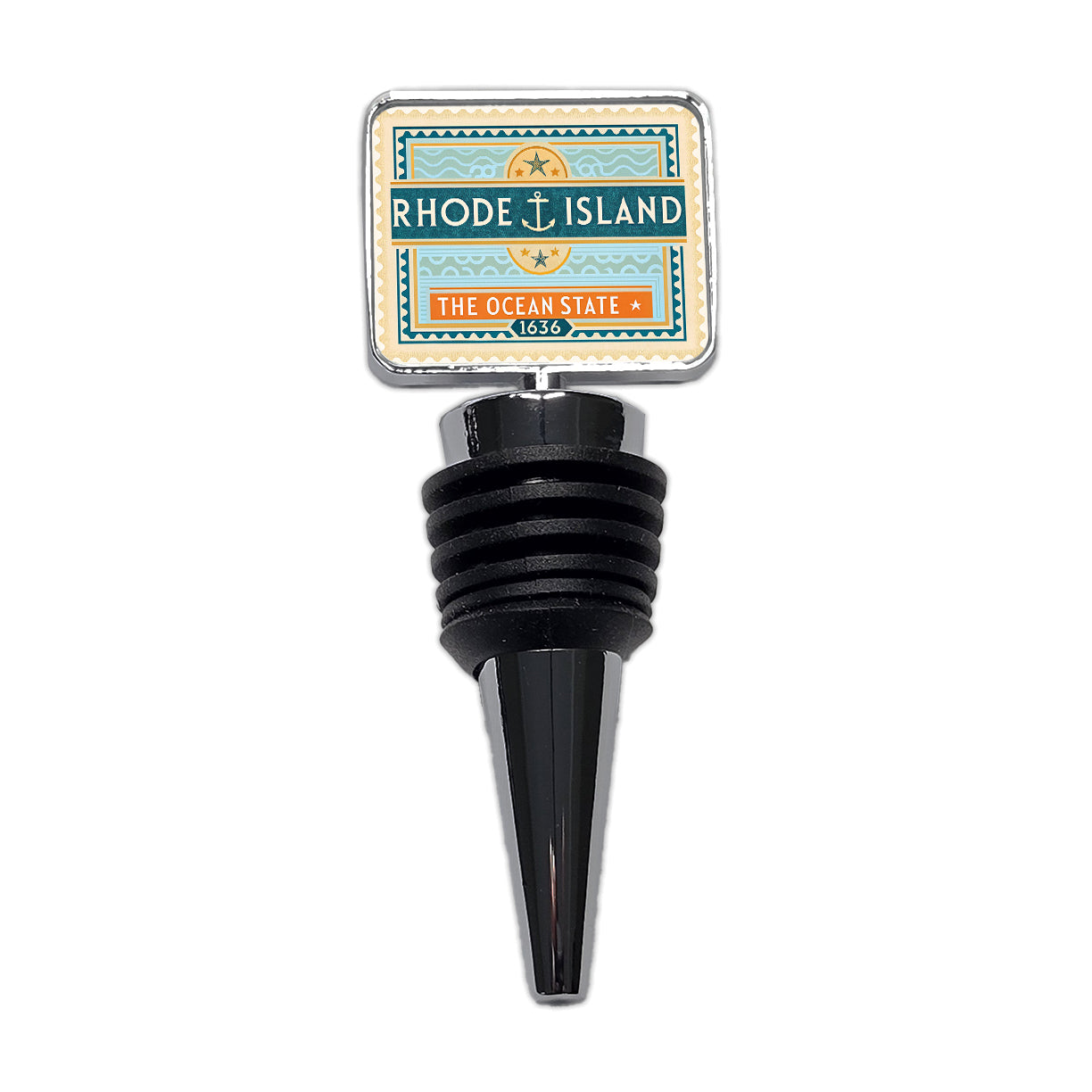 Rhode Island RI The Ocean State Travel Vacation Stamp Wine Bottle Stopper