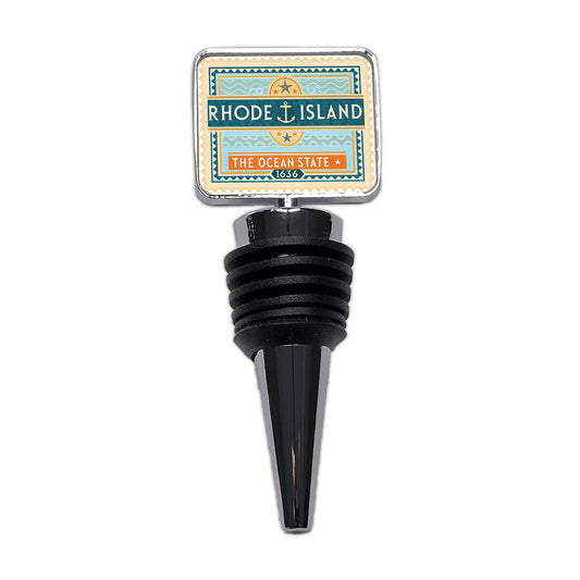 Rhode Island RI The Ocean State Travel Vacation Stamp Wine Bottle Stopper