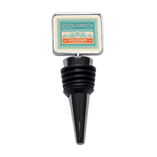 South Dakota SD Mount Rushmore Prairie State Travel Vacation Stamp Wine Bottle Stopper