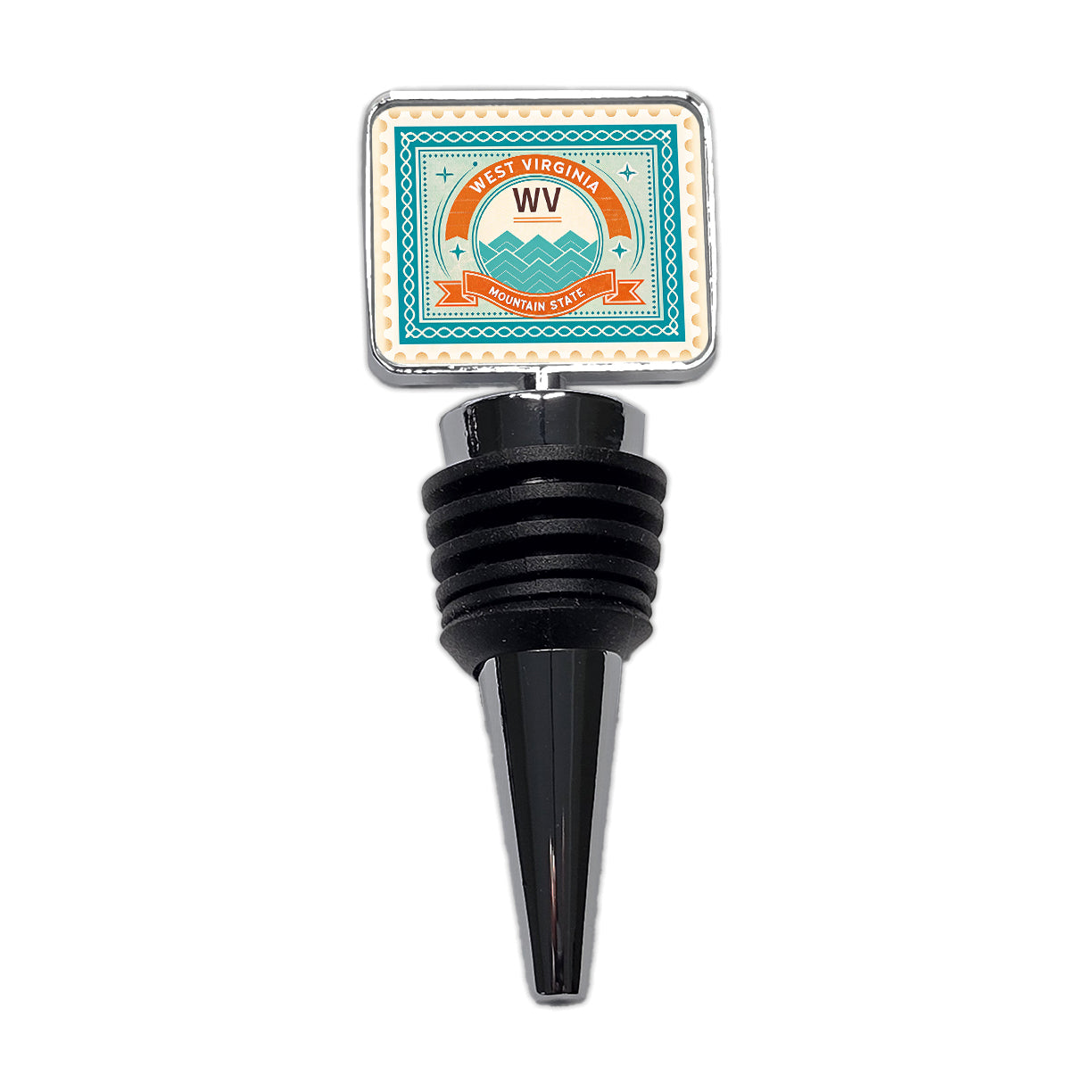 West Virginia WV Mountain State Travel Vacation Stamp Wine Bottle Stopper