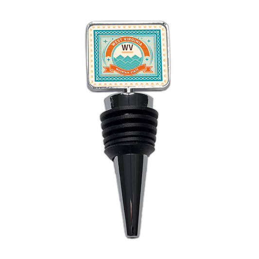 West Virginia WV Mountain State Travel Vacation Stamp Wine Bottle Stopper