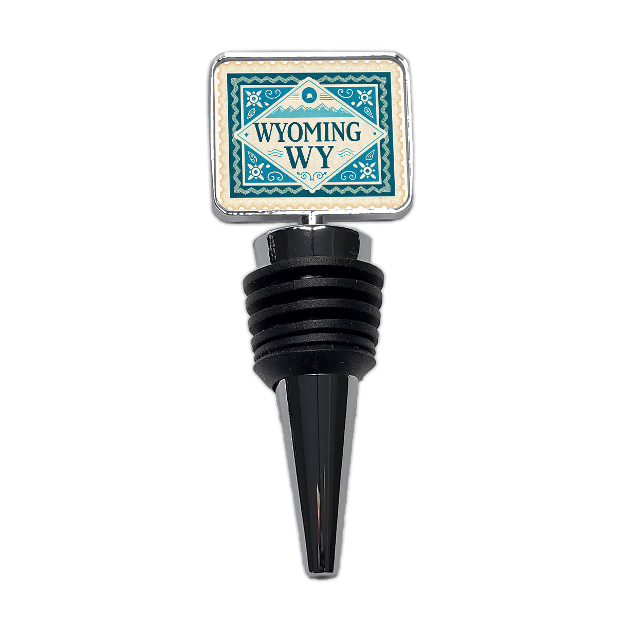 Wyoming WY State Travel Vacation Stamp Wine Bottle Stopper