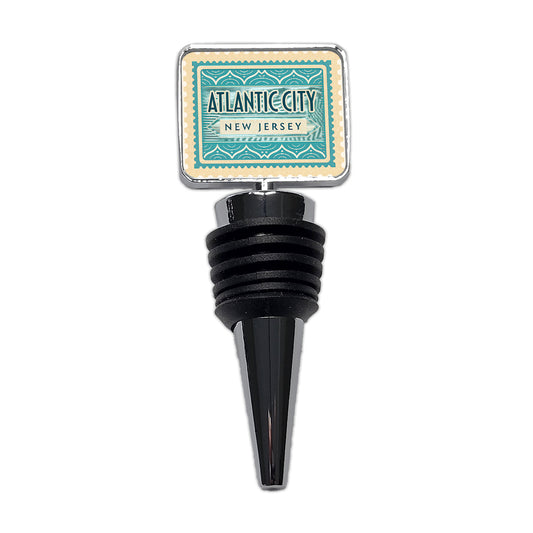 Atlantic City NJ New Jersey Travel Vacation Stamp Wine Bottle Stopper