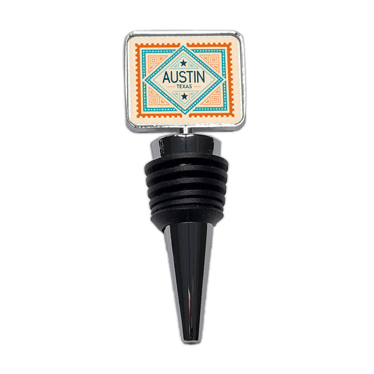 Austin TX Texas Travel Vacation Stamp Wine Bottle Stopper