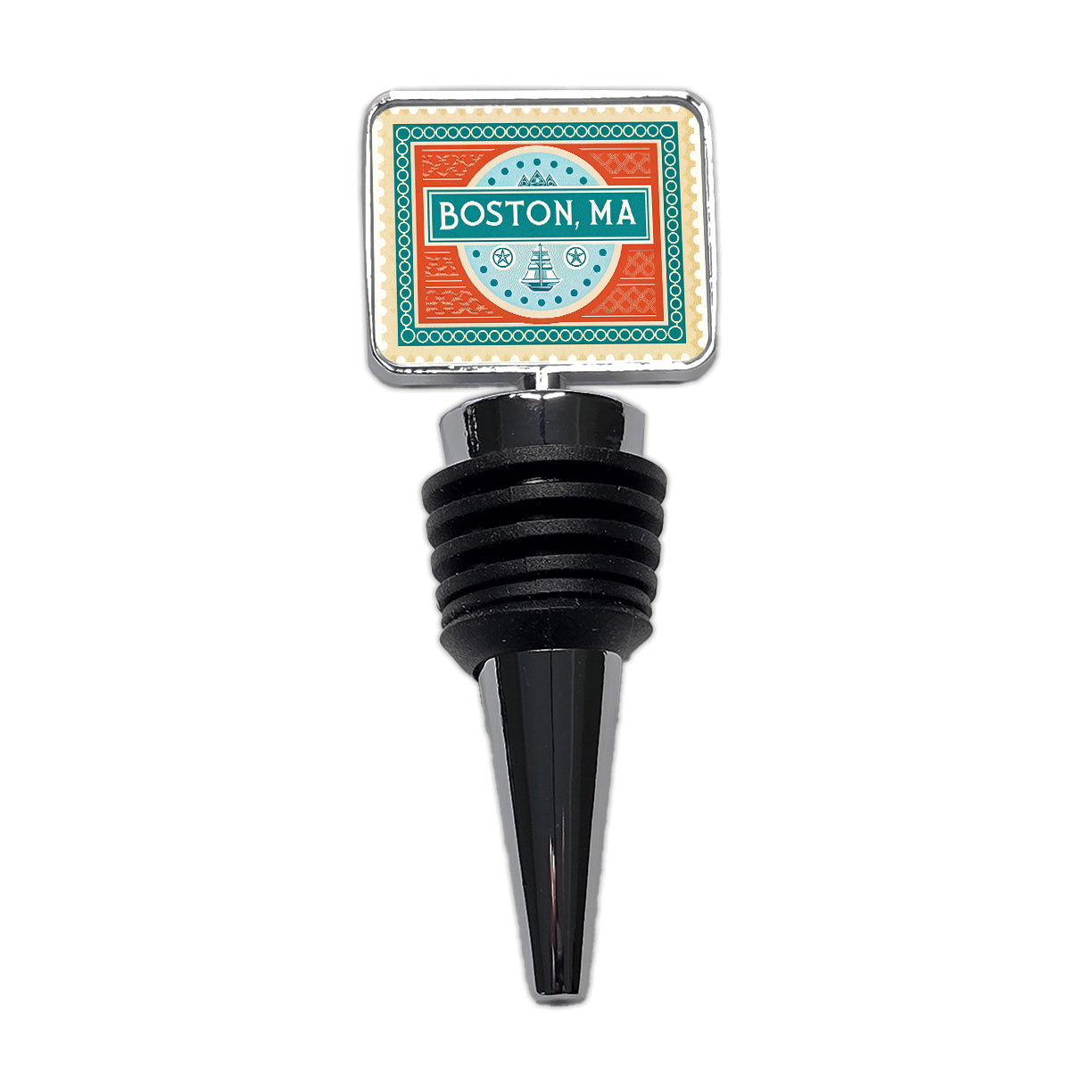 Boston MA Massachusetts Travel Vacation Stamp Wine Bottle Stopper