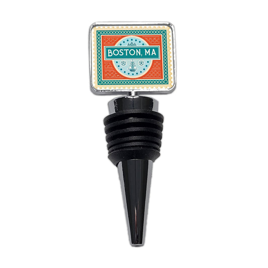 Boston MA Massachusetts Travel Vacation Stamp Wine Bottle Stopper