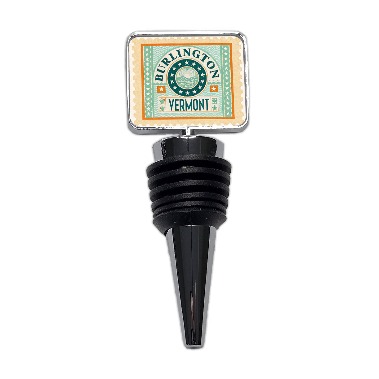 Burlington VT Vermont Travel Vacation Stamp Wine Bottle Stopper