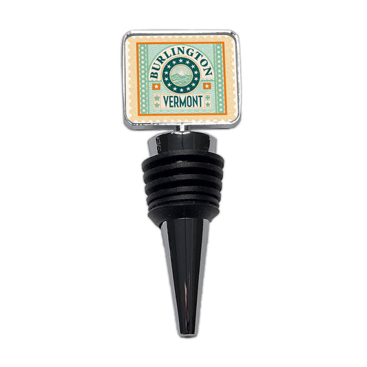 Burlington VT Vermont Travel Vacation Stamp Wine Bottle Stopper