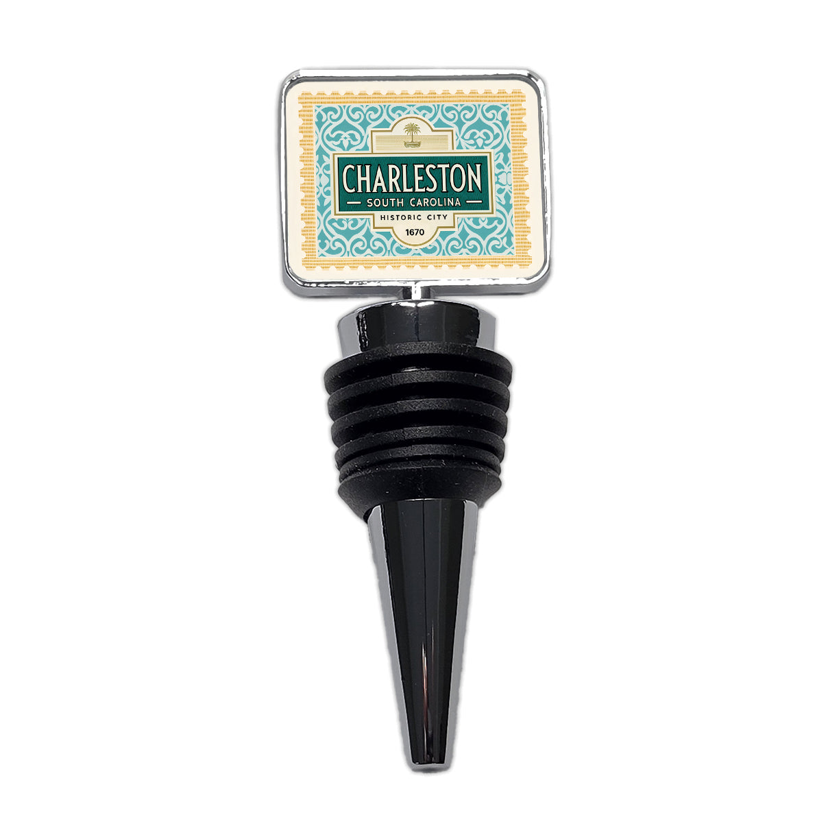 Charleston SC South Carolina Travel Vacation Stamp Wine Bottle Stopper