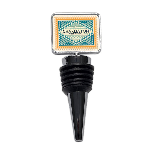 Charleston WV West Virginia Travel Vacation Stamp Wine Bottle Stopper