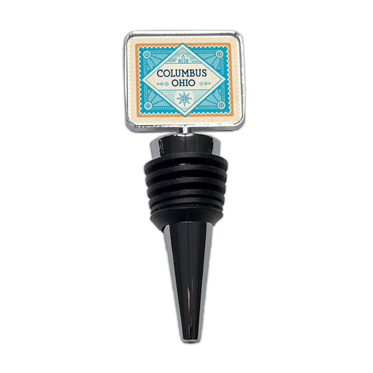 Columbus OH Ohio Travel Vacation Stamp Wine Bottle Stopper