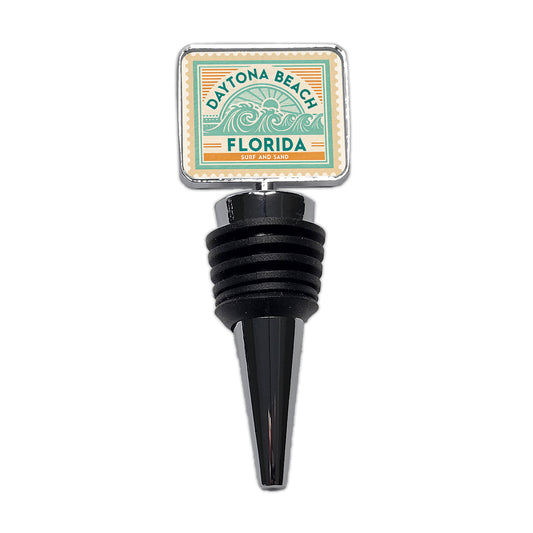 Daytona Beach FL Florida Surf and Sand Travel Vacation Stamp Wine Bottle Stopper