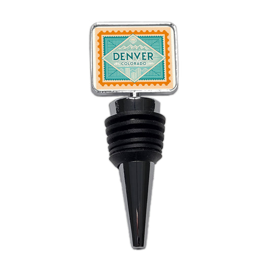 Denver CO Colorado Travel Vacation Stamp Wine Bottle Stopper
