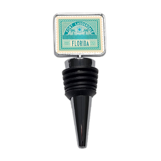 Fort Lauderdale FL Florida Travel Vacation Stamp Wine Bottle Stopper