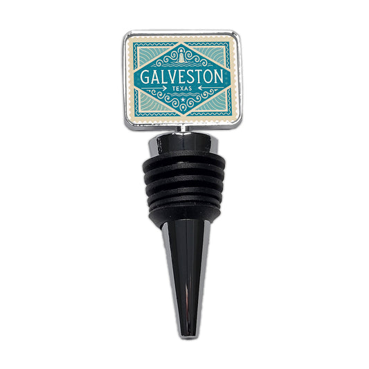 Galveston TX Texas Travel Vacation Stamp Wine Bottle Stopper