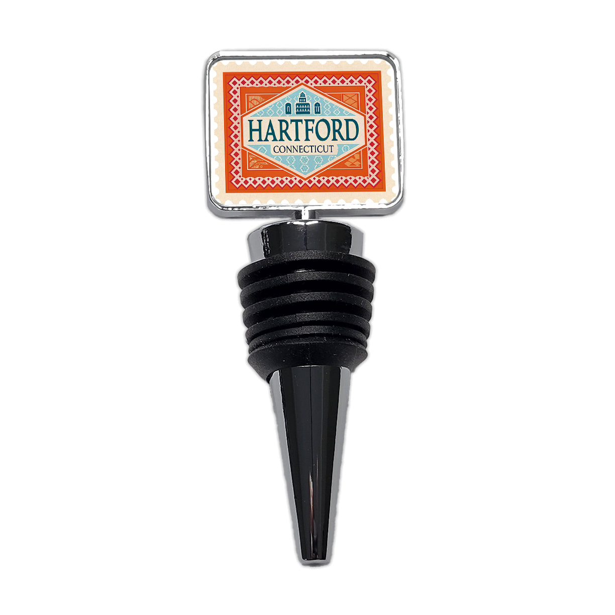 Hartford CT Connecticut Travel Vacation Stamp Wine Bottle Stopper