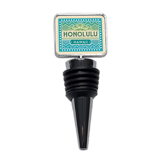 Honolulu HI Hawaii Travel Vacation Stamp Wine Bottle Stopper