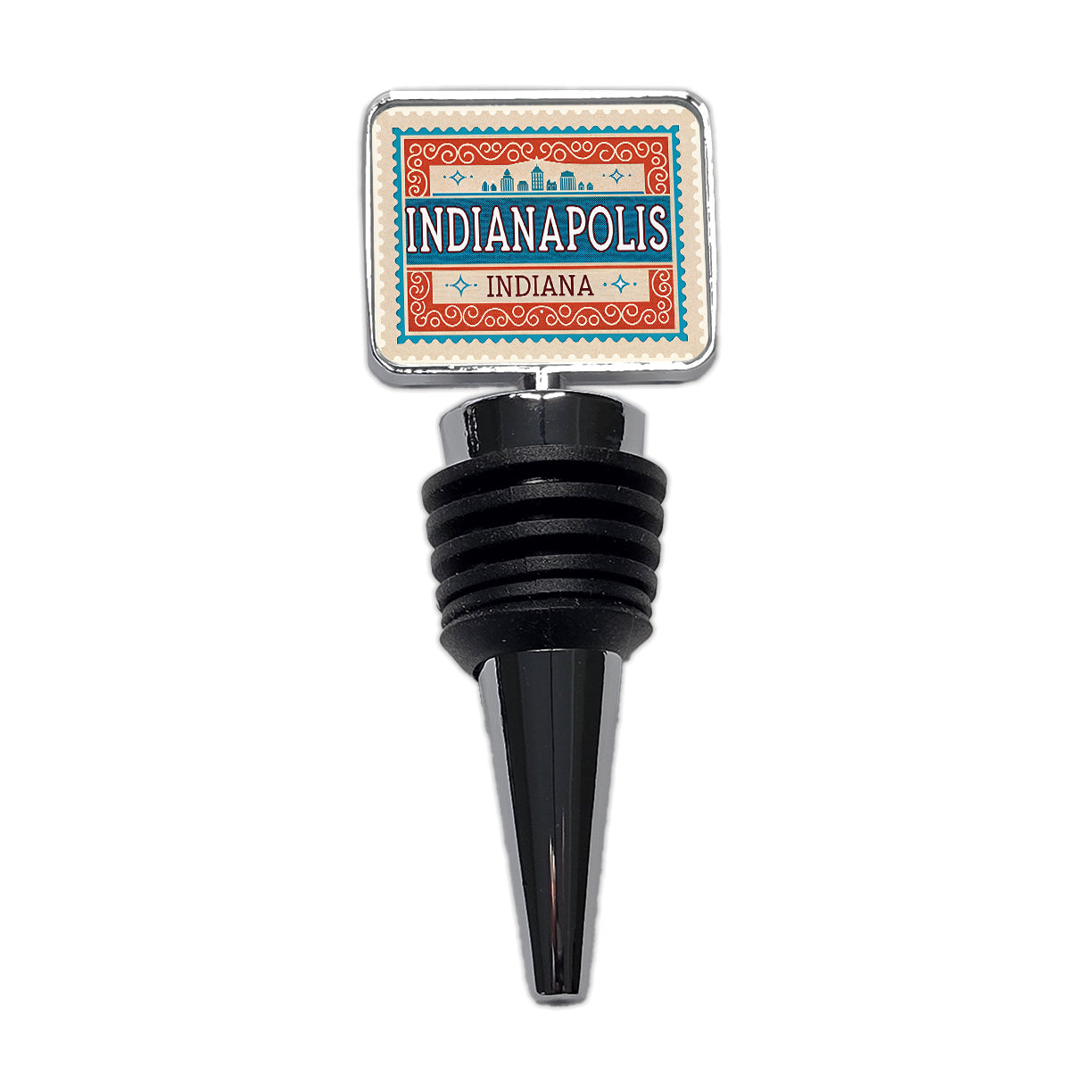 Indianapolis IN Indiana Travel Vacation Stamp Wine Bottle Stopper