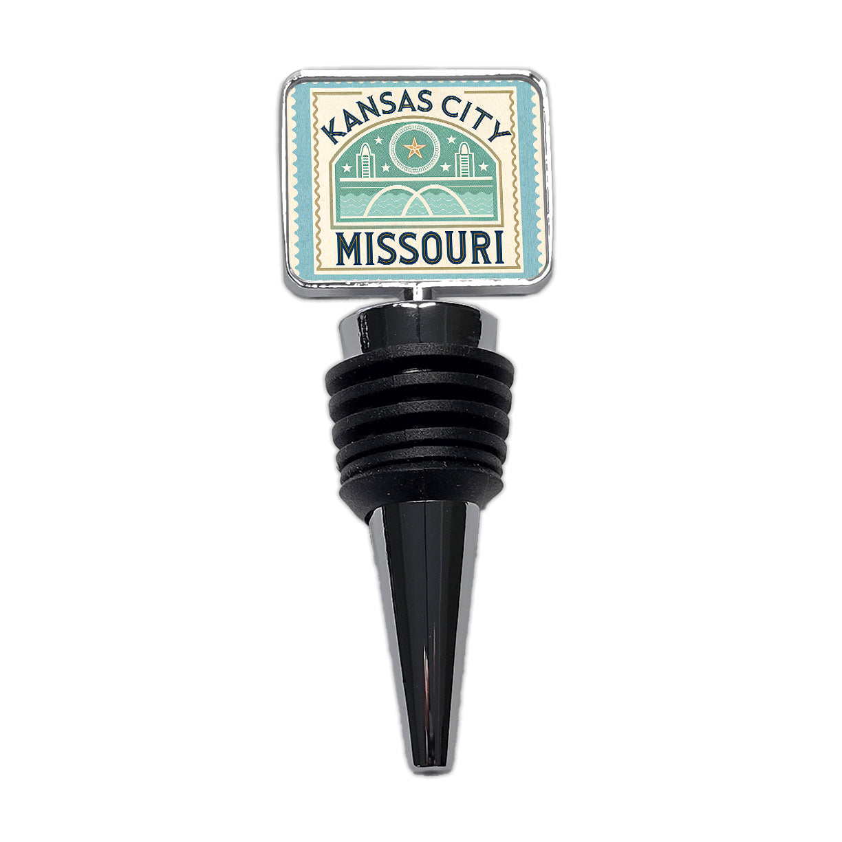 Kansas City MO Missouri Travel Vacation Stamp Wine Bottle Stopper