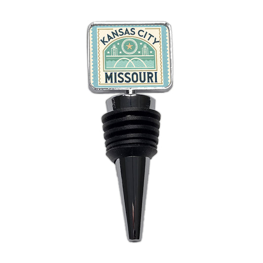 Kansas City MO Missouri Travel Vacation Stamp Wine Bottle Stopper