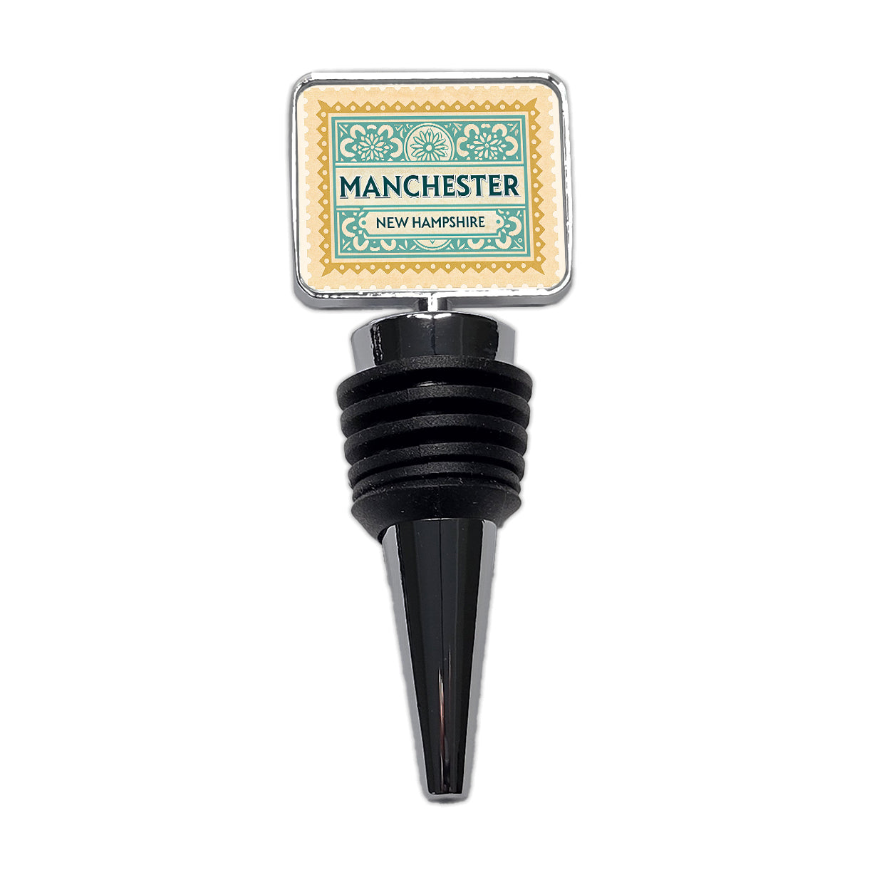 Manchester NH New Hampshire Travel Vacation Stamp Wine Bottle Stopper