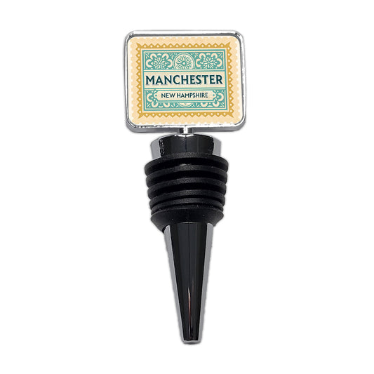 Manchester NH New Hampshire Travel Vacation Stamp Wine Bottle Stopper
