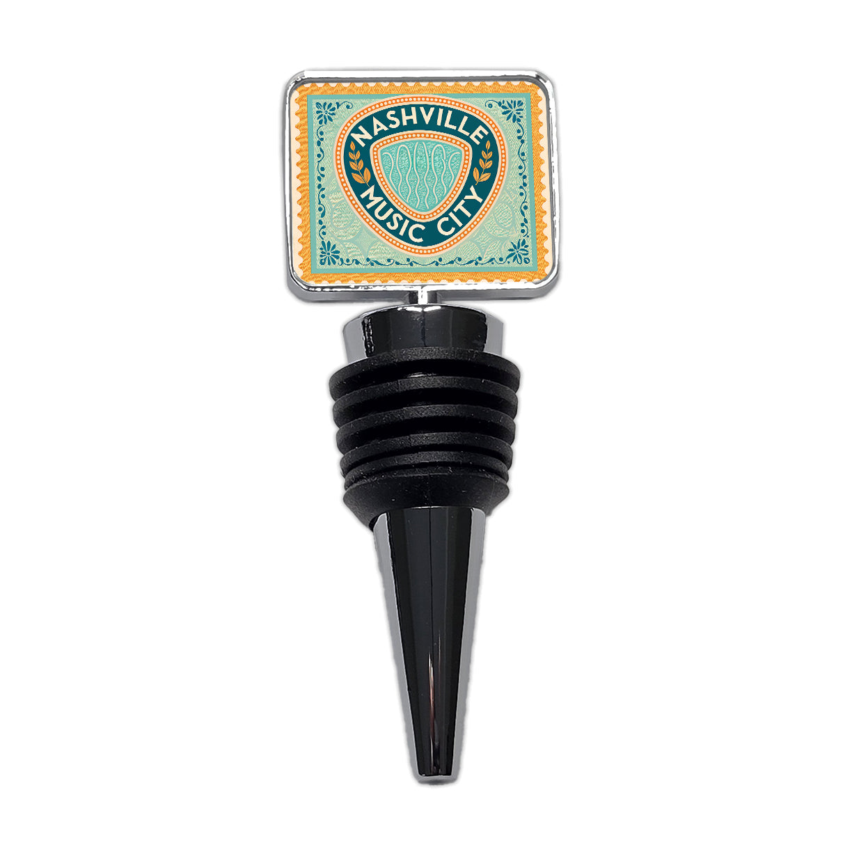 Nashville TN Tennessee Music City Travel Vacation Stamp Wine Bottle Stopper