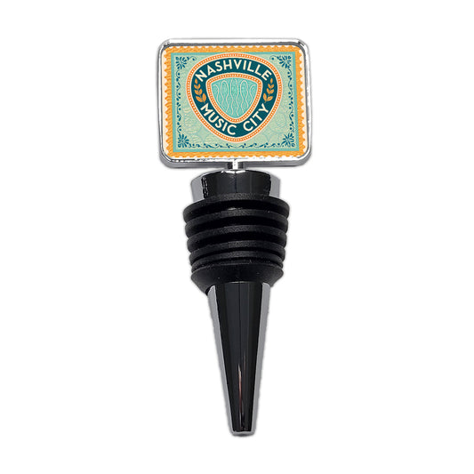 Nashville TN Tennessee Music City Travel Vacation Stamp Wine Bottle Stopper