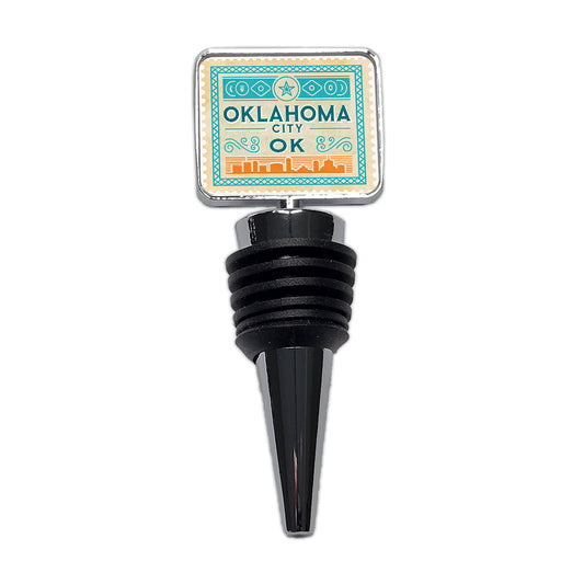 Oklahoma City OK Travel Vacation Stamp Wine Bottle Stopper