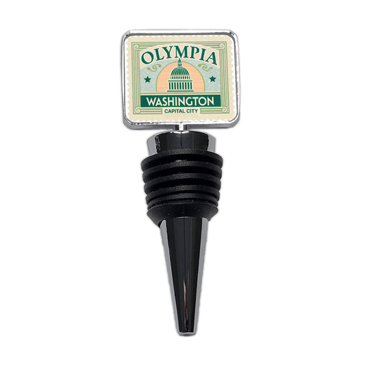 Olympia WA Washington Travel Vacation Stamp Wine Bottle Stopper