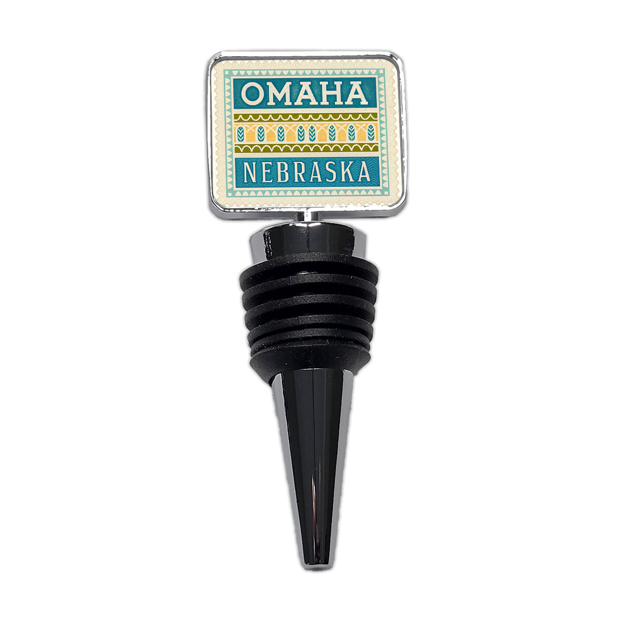 Omaha NE Nebraska Travel Vacation Stamp Wine Bottle Stopper
