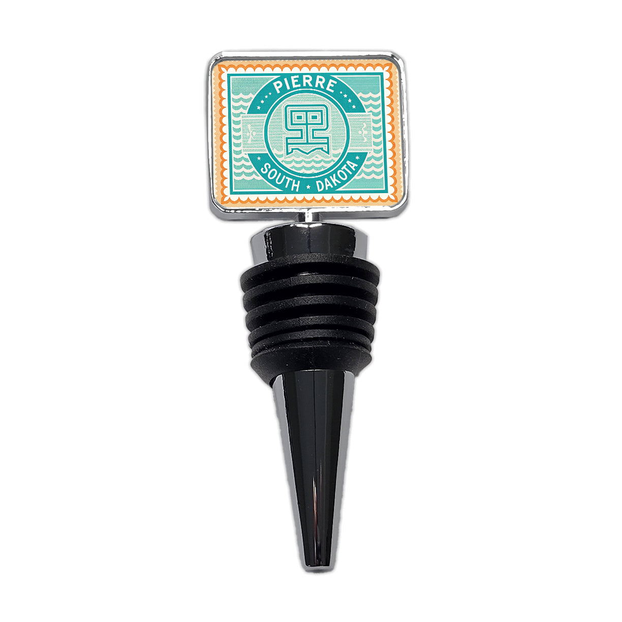 Pierre SD South Dakota Travel Vacation Stamp Wine Bottle Stopper
