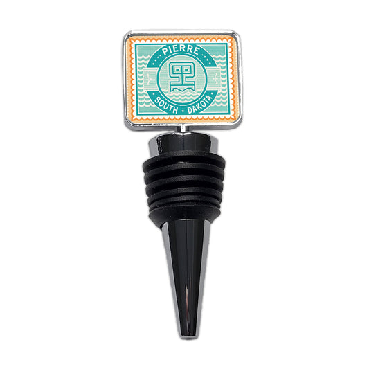 Pierre SD South Dakota Travel Vacation Stamp Wine Bottle Stopper