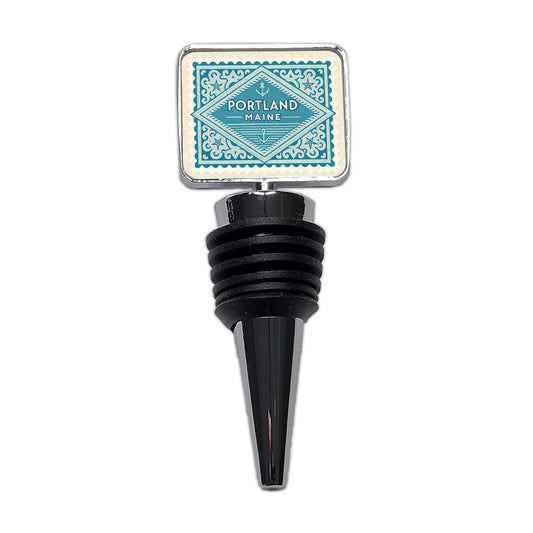 Portland ME Maine Travel Vacation Stamp Wine Bottle Stopper
