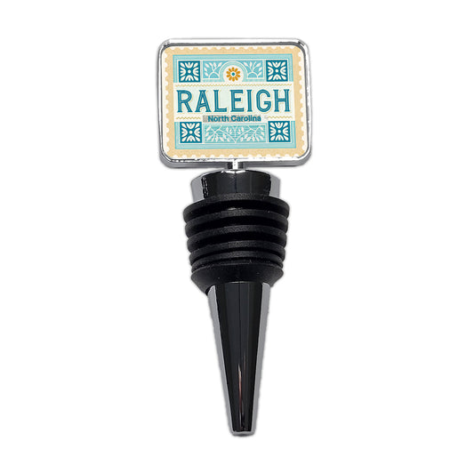 Raleigh NC North Carolina Travel Vacation Stamp Wine Bottle Stopper
