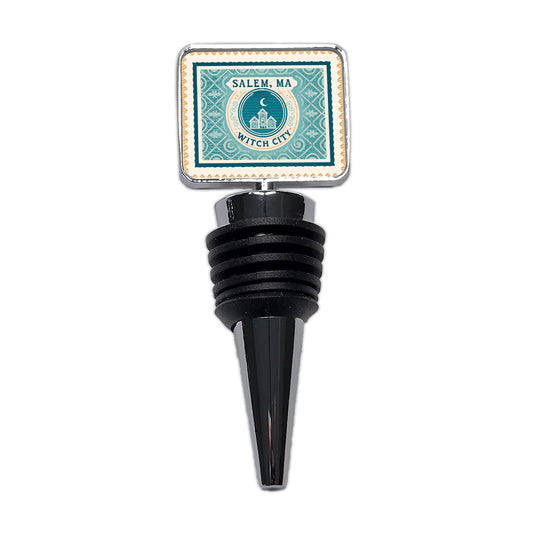 Salem MA Massachusetts Witch Trial City Travel Vacation Stamp Wine Bottle Stopper