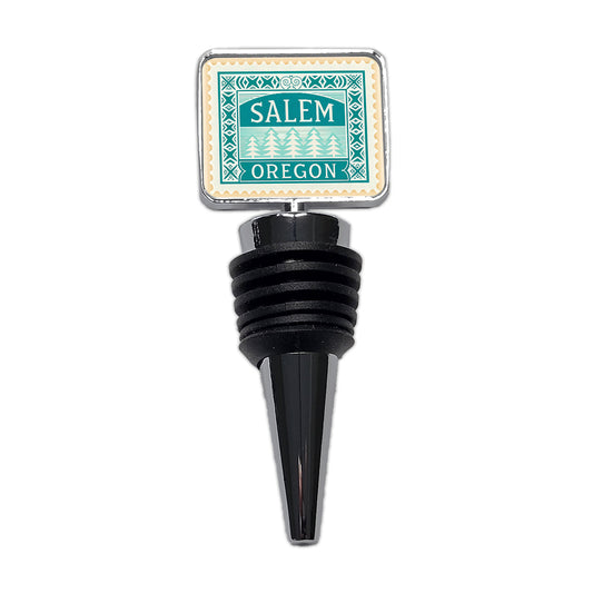 Salem OR Oregon Travel Vacation Stamp Wine Bottle Stopper
