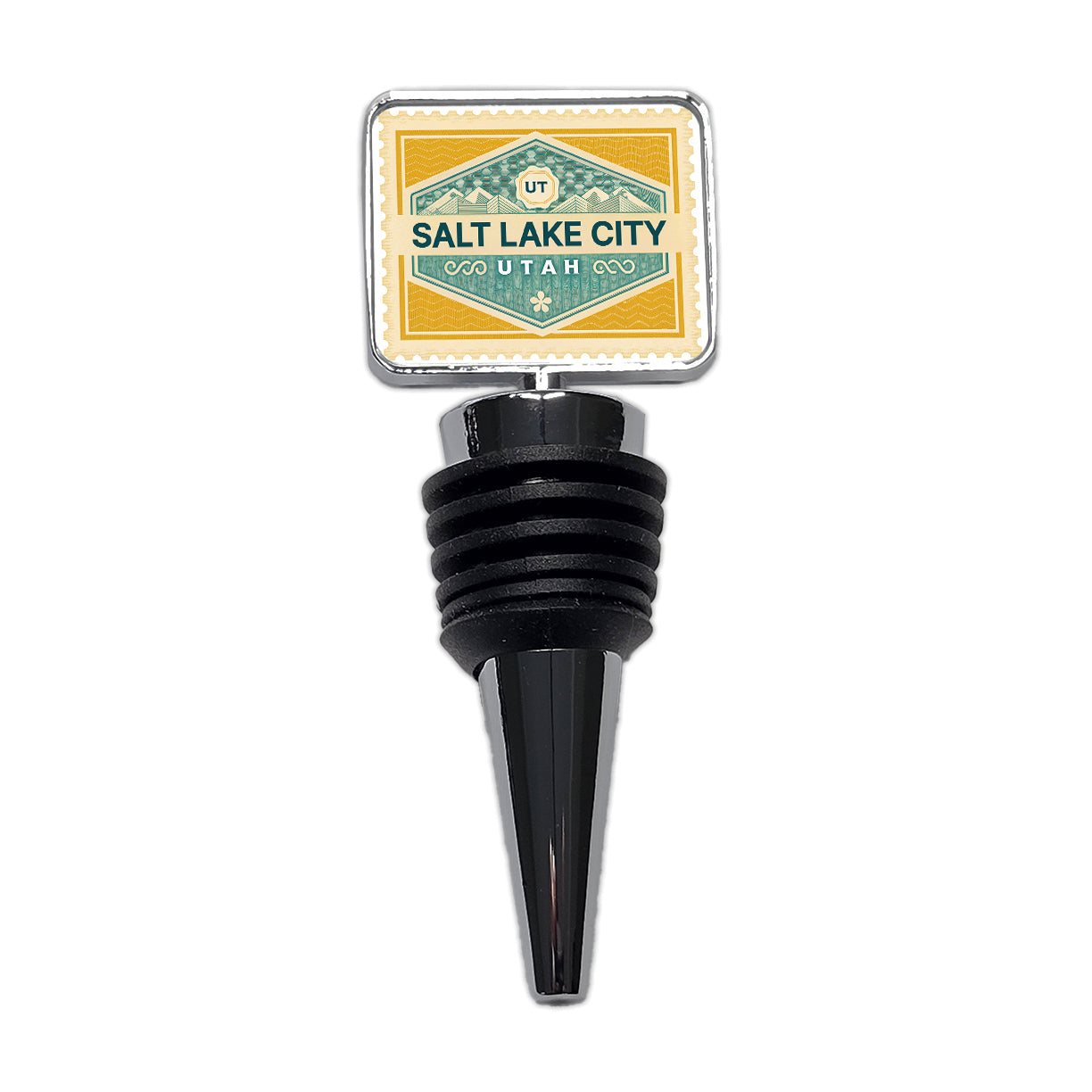 Salt Lake City UT Utah Travel Vacation Stamp Wine Bottle Stopper