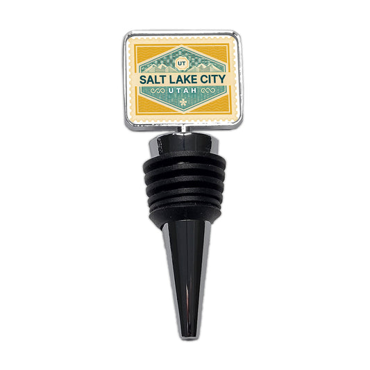 Salt Lake City UT Utah Travel Vacation Stamp Wine Bottle Stopper