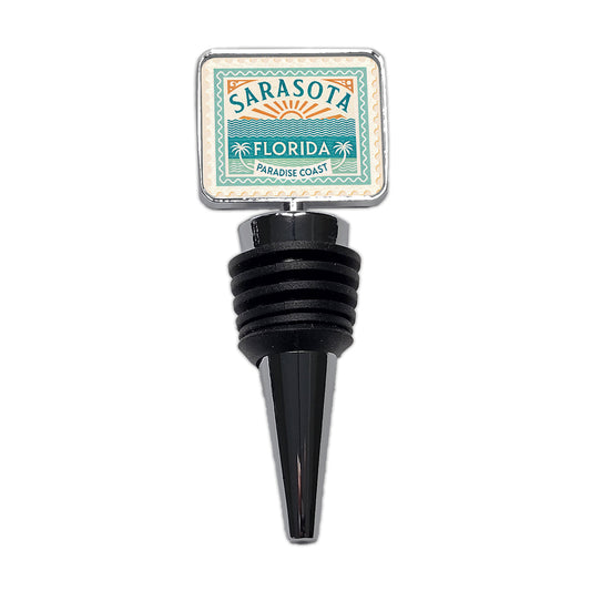 Sarasota FL Florida Paradise Coast Travel Vacation Stamp Wine Bottle Stopper
