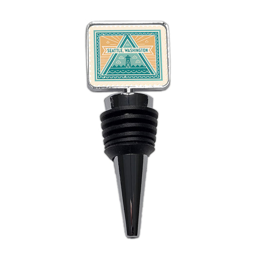 Seattle WA Washington Travel Vacation Stamp Wine Bottle Stopper